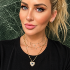 heart x evil eye pendant necklace
