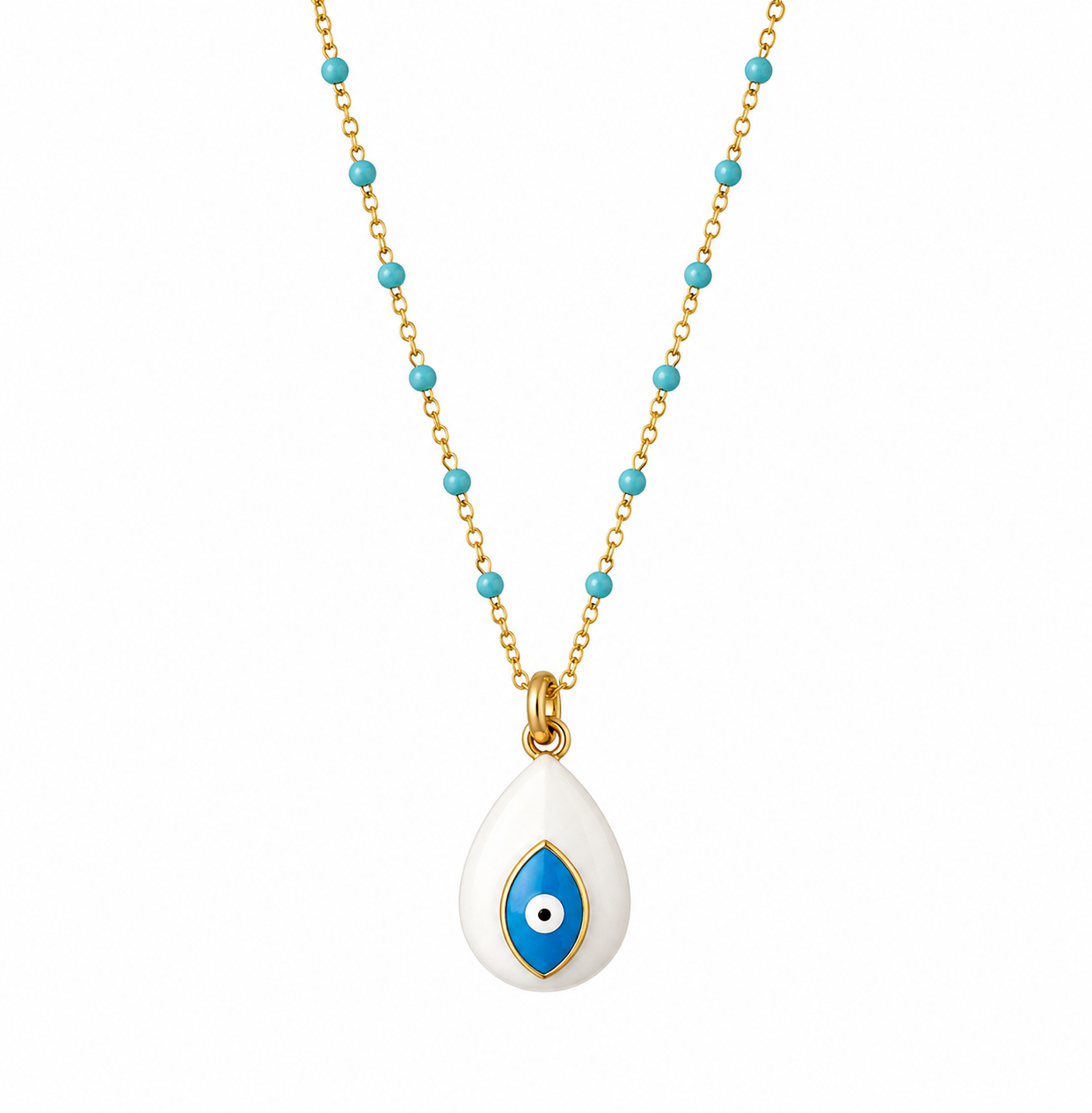 sweet turquoise evil eye necklace