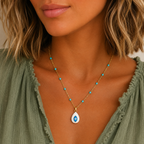 sweet turquoise evil eye necklace
