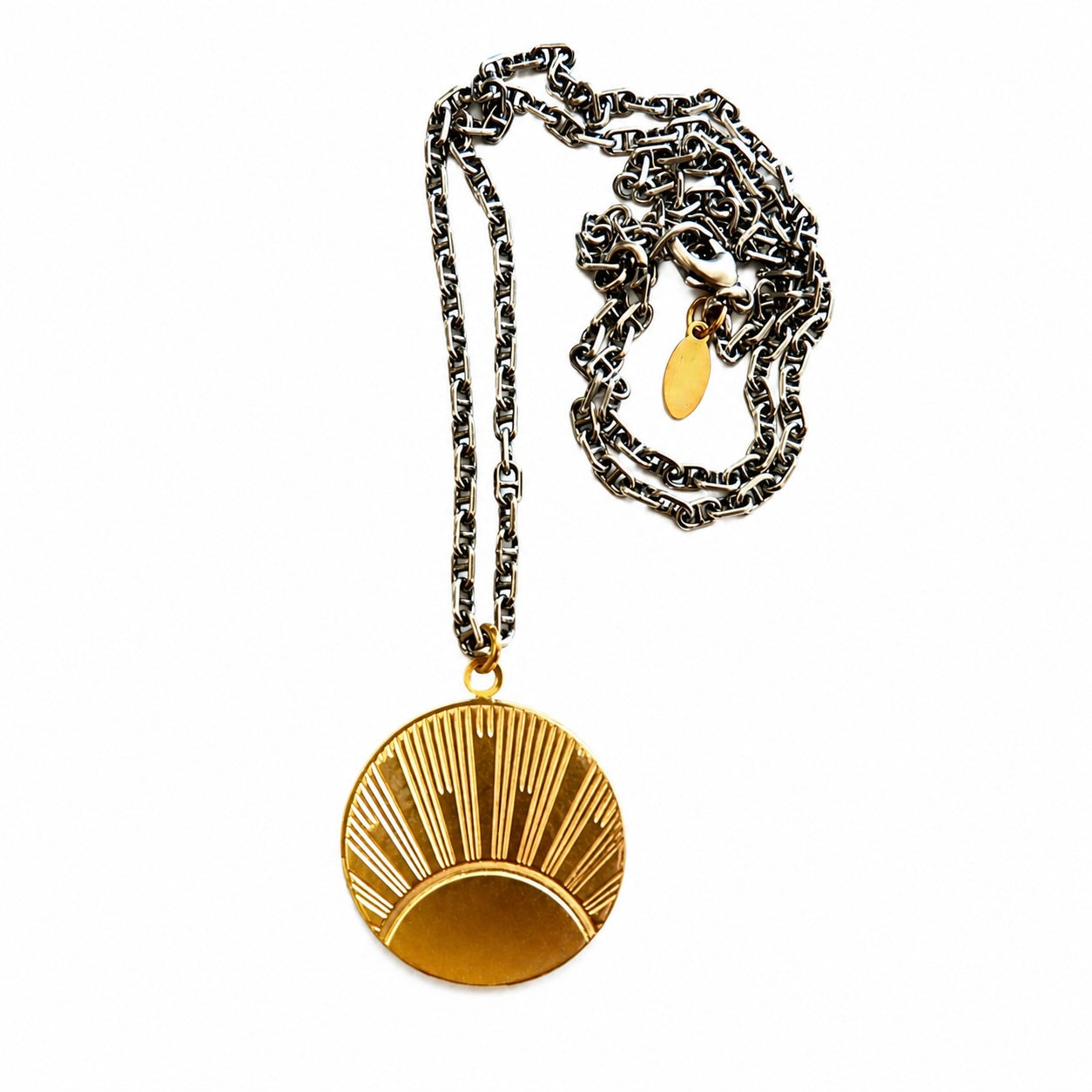 vintage sunrise locket necklace