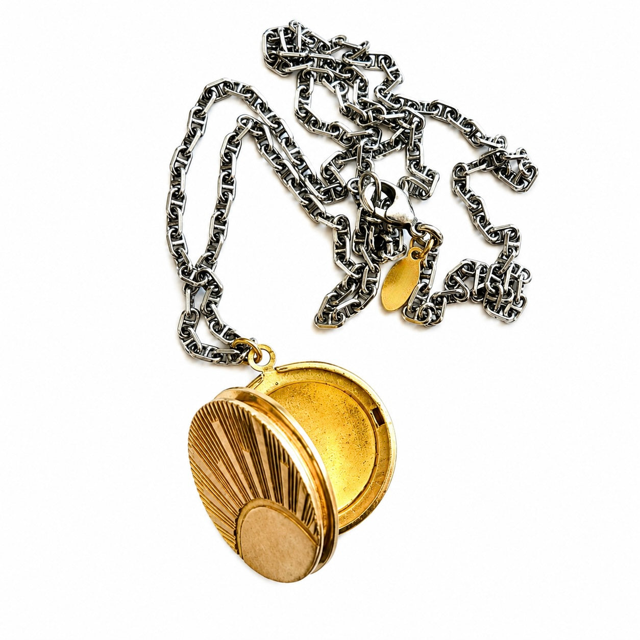 vintage sunrise locket necklace