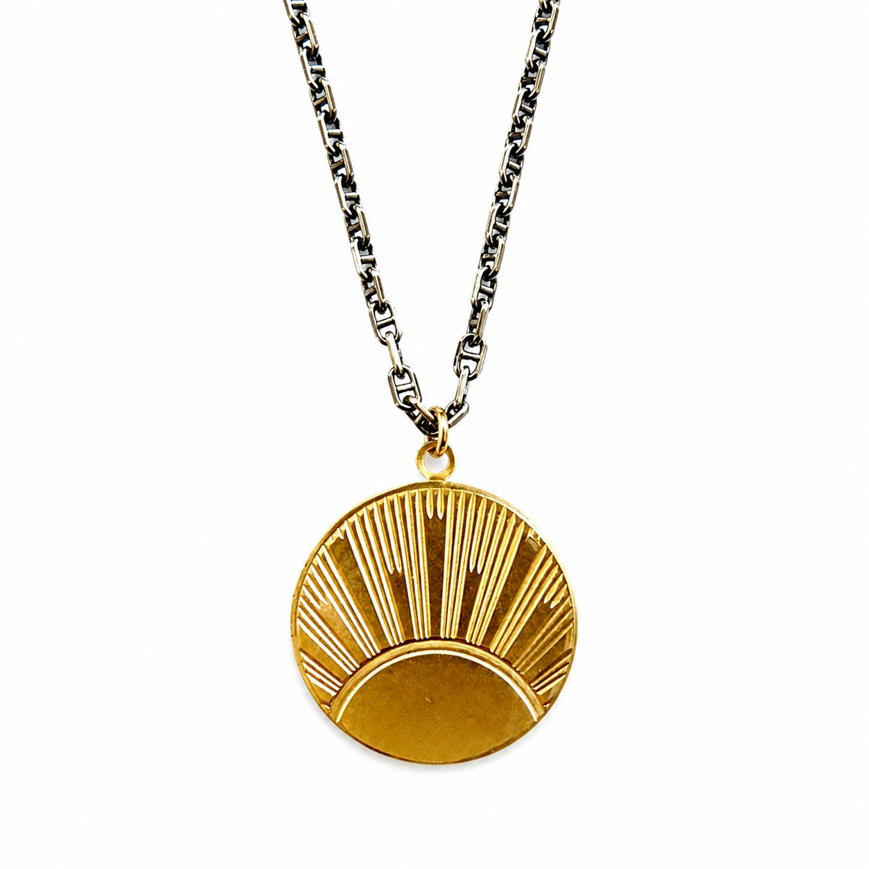 vintage sunrise locket necklace