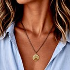vintage sunrise locket necklace