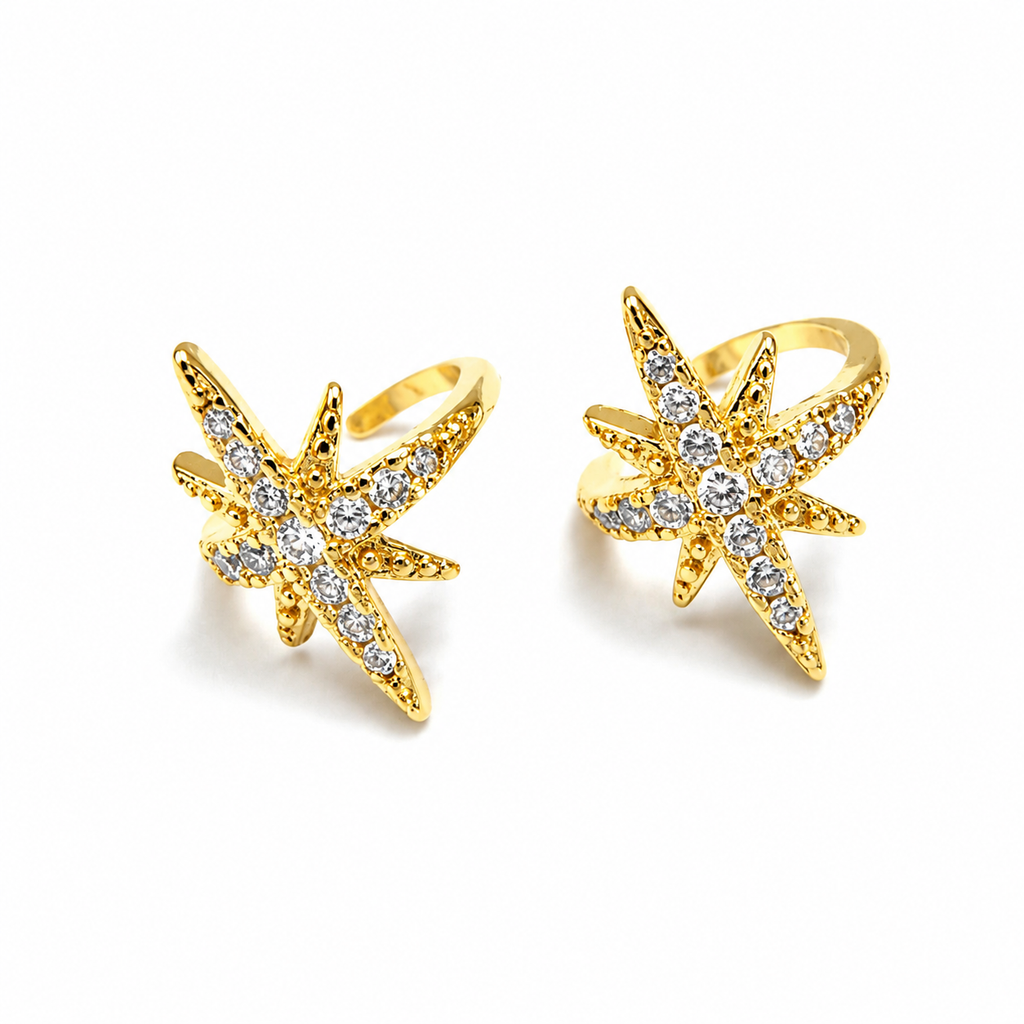 star cuff earrings
