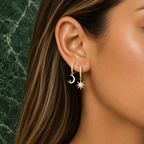 star x moon earrings