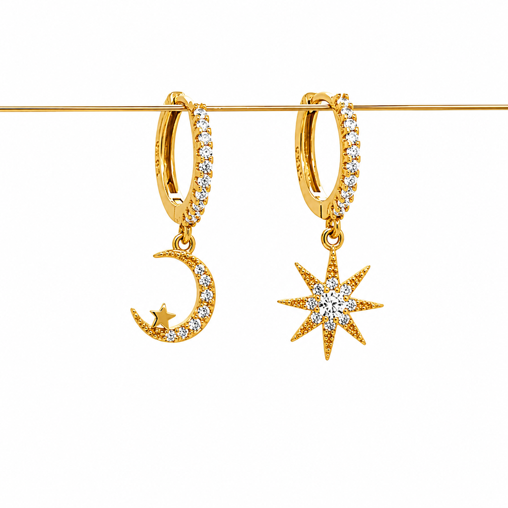 star x moon earrings