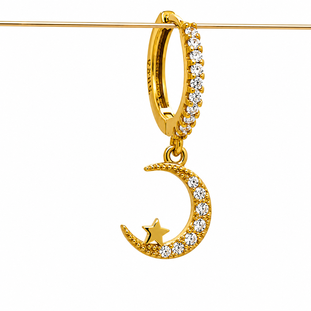 star x moon earrings