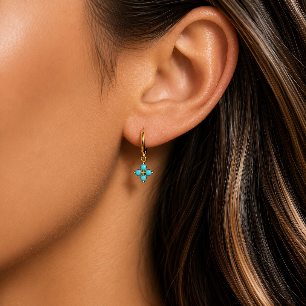 tiny x tiny clover earrings