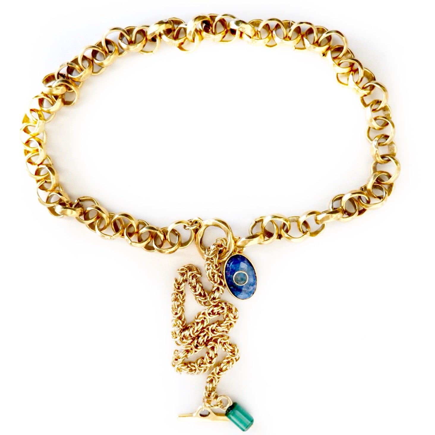 vintage chains and charms necklace