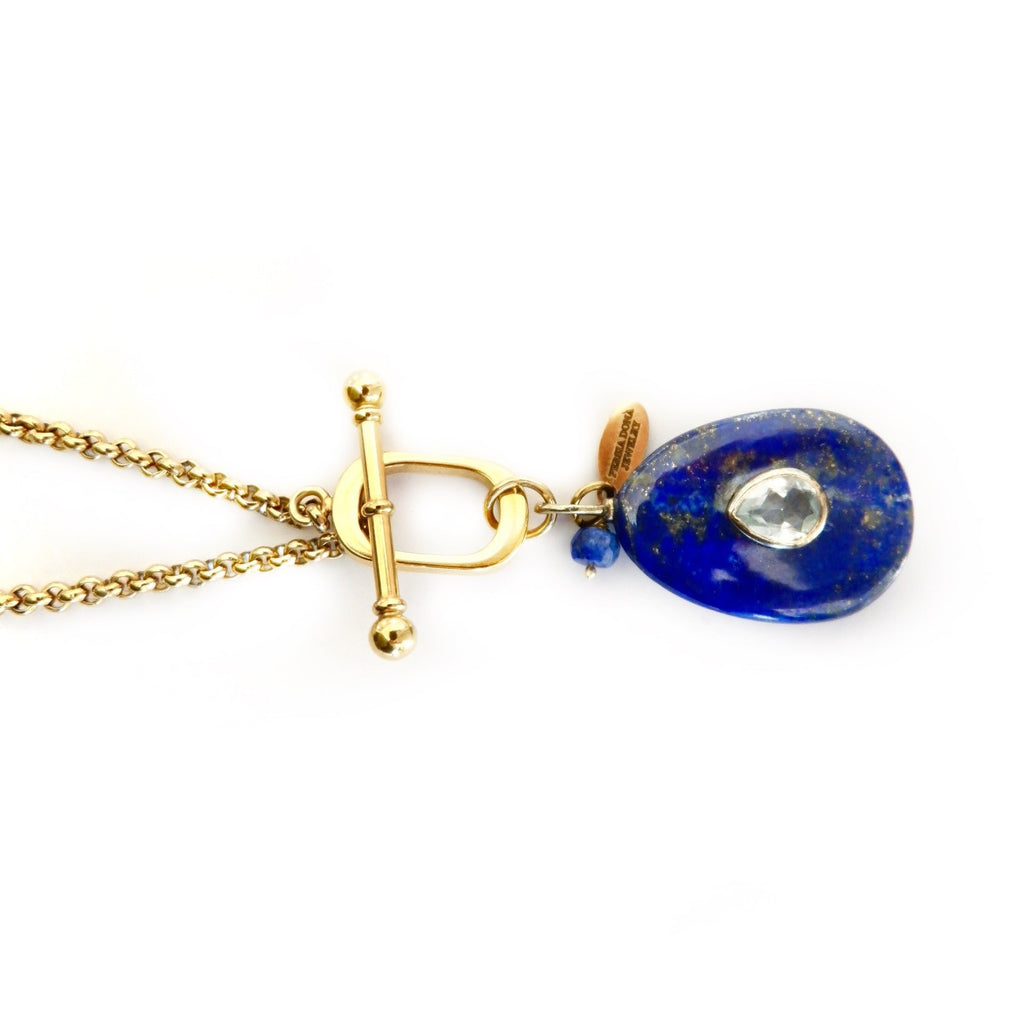 lapis vintage toggle chain necklace