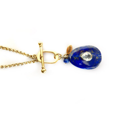 lapis vintage toggle chain necklace
