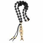 giant fish x black link necklace