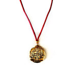 red silk cord zodiac necklace