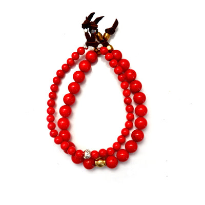 red coral mens bracelet