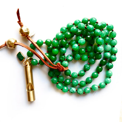 whistle green gemstone necklace