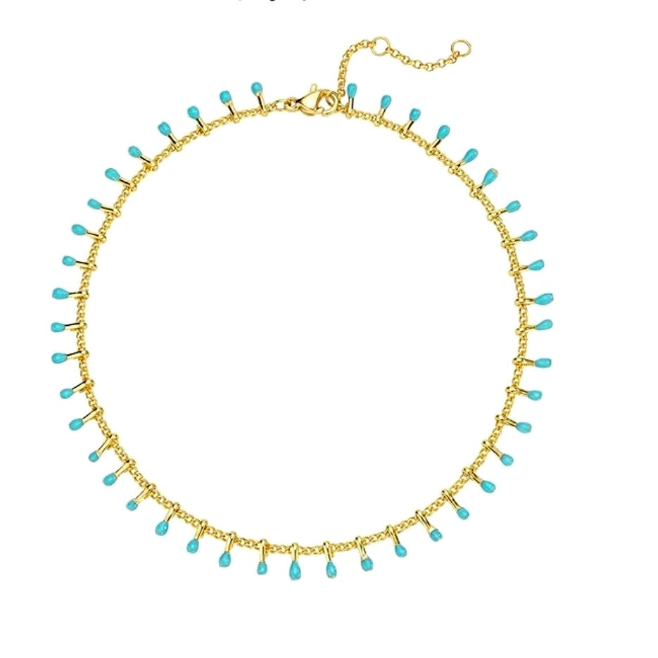 tulum turquoise anklet