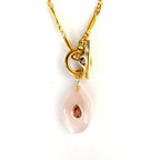 rose quartz pendant vintage chain necklace