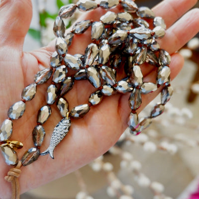 vintage glass fish necklace