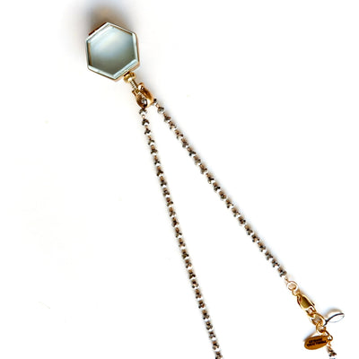 vintage locket pearl pyrite necklace