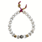 White tigers eye twin set bracelets