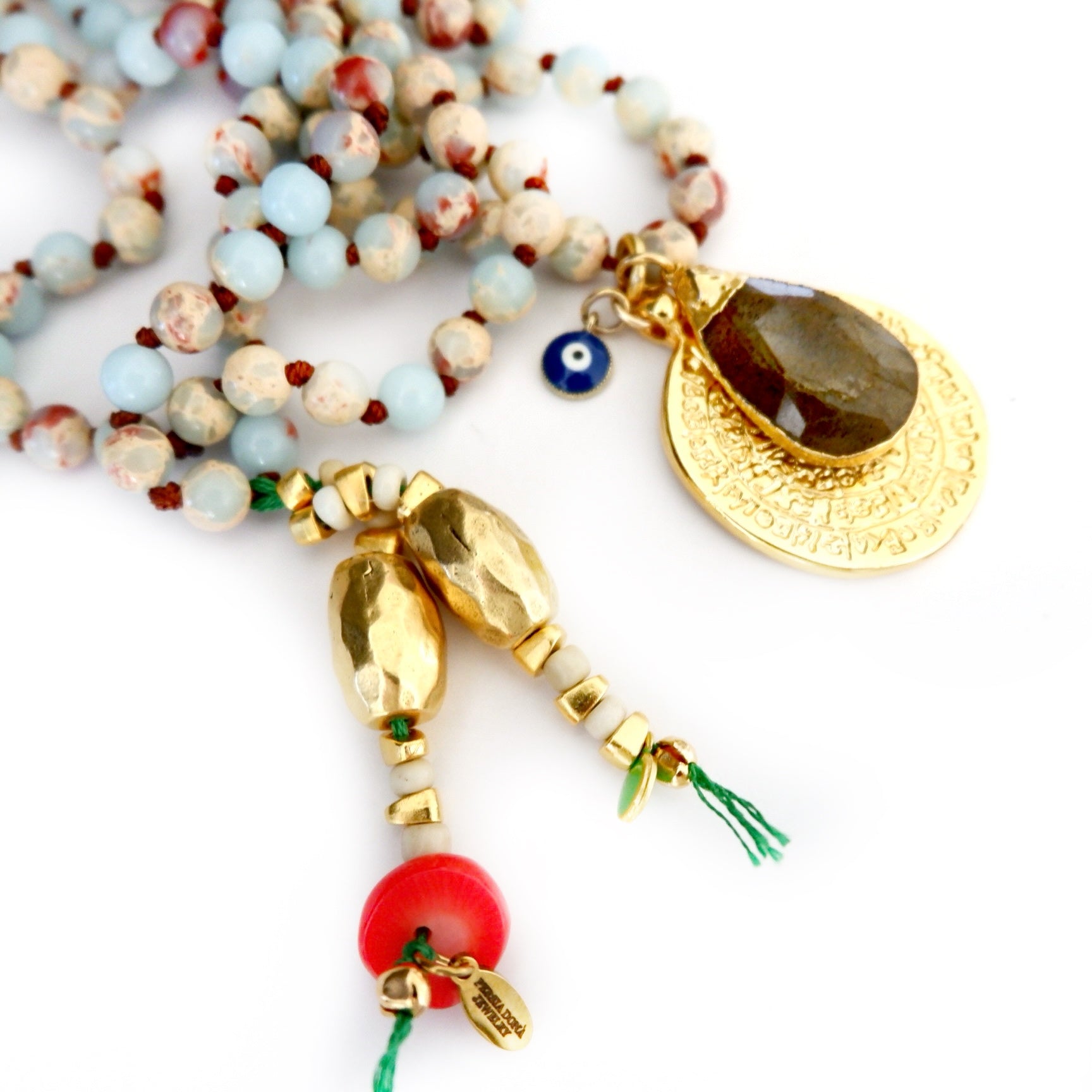 my luxe riverstone medallion necklace