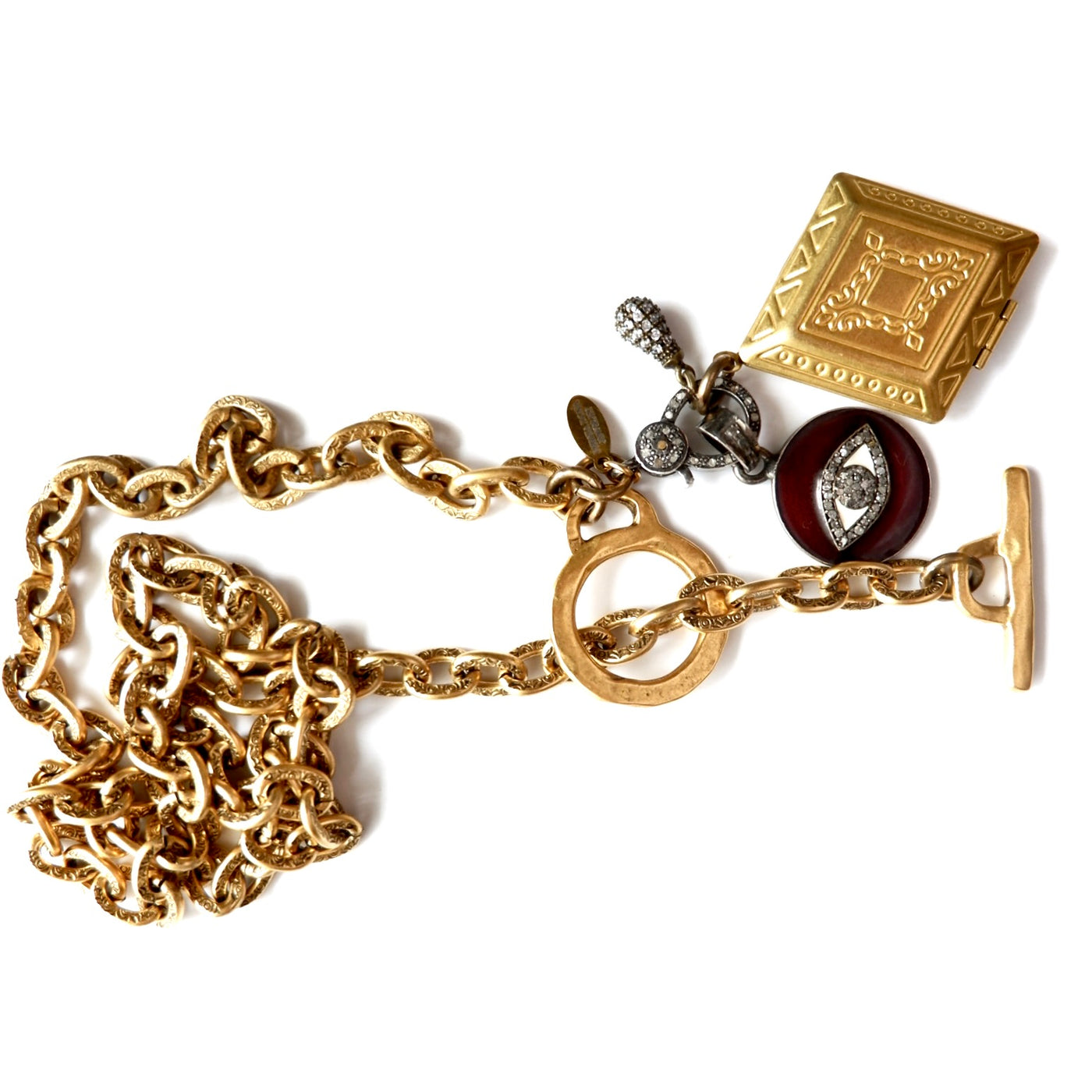 vintage charm mixed metal necklace