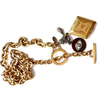 vintage charm mixed metal necklace