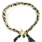 link chain and velvet ribbon necklace