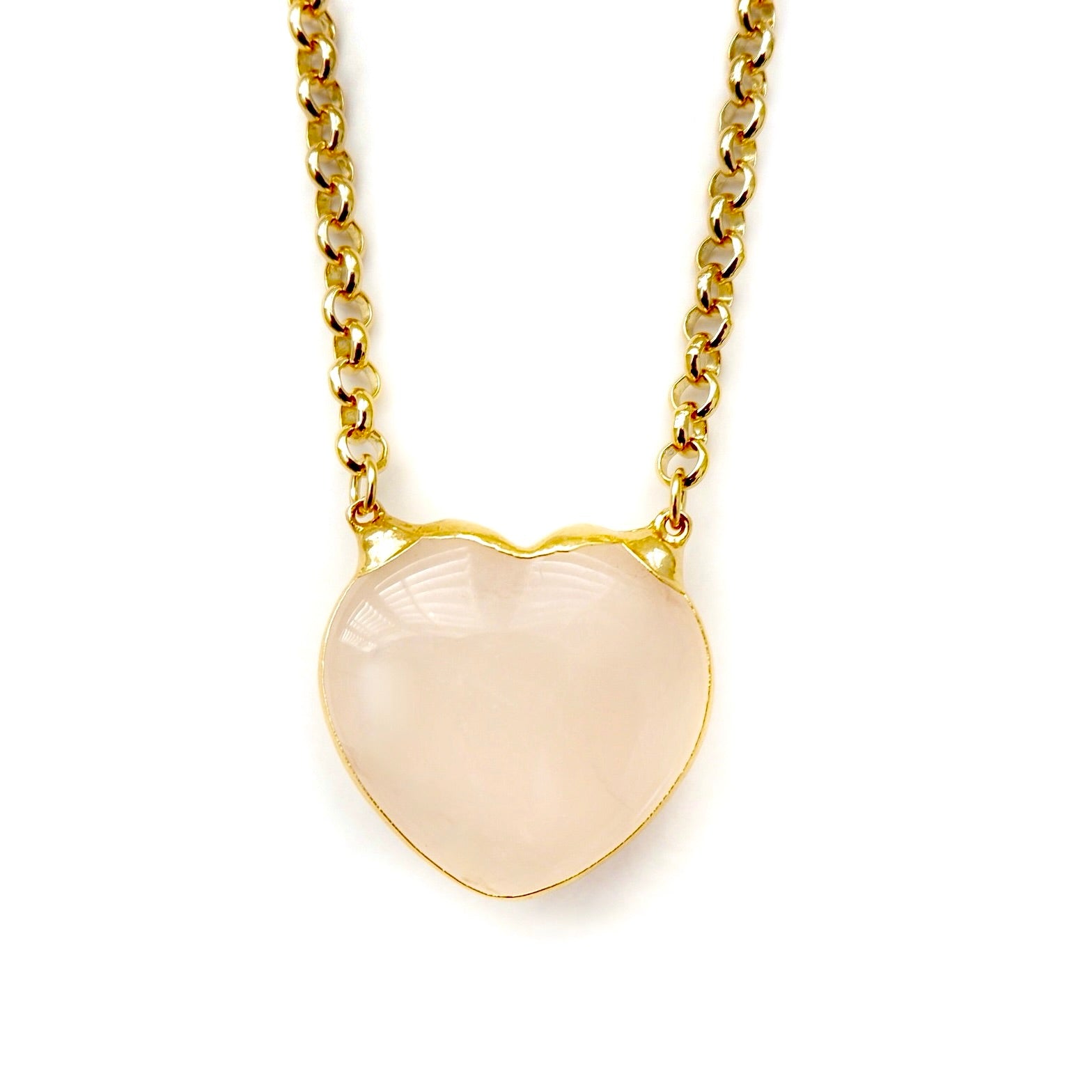 my giant rose quartz heart necklace