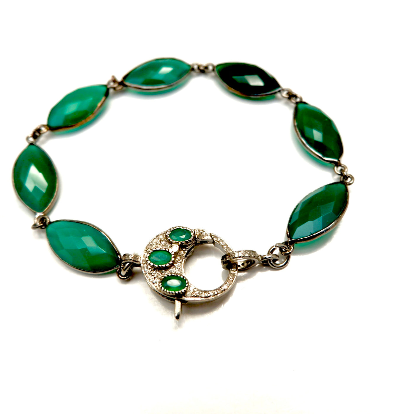vintage green agate bracelet
