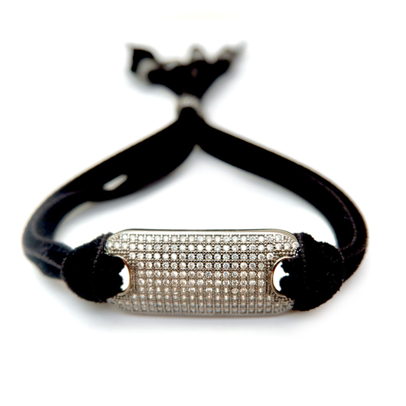 black velvet tag bracelet