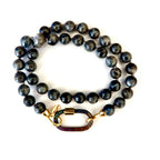 labradorite rainbow clasp choker necklace