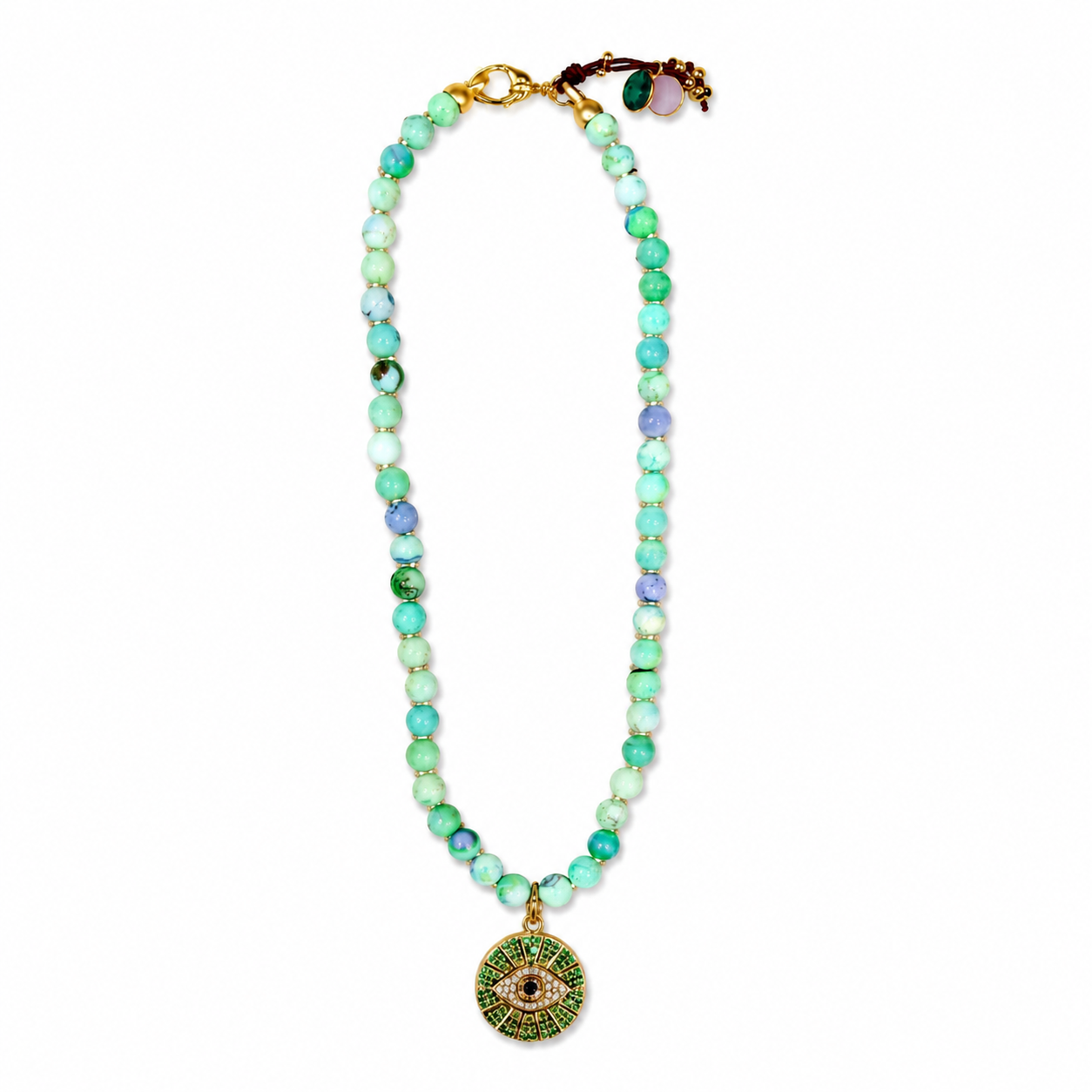 greens evil eye necklace