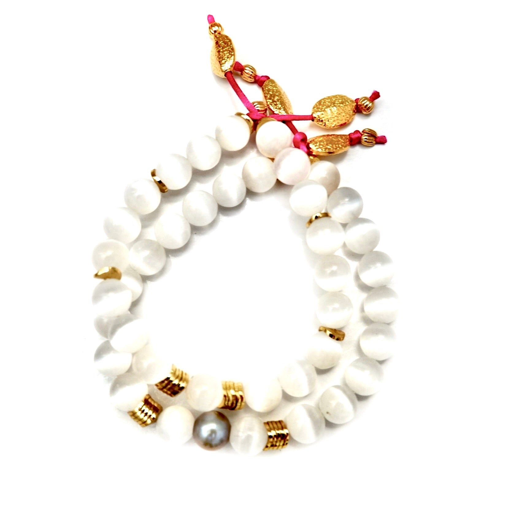 magical white cloud twin set bracelets