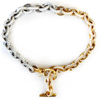 chunky mixed metal and pearls necklace