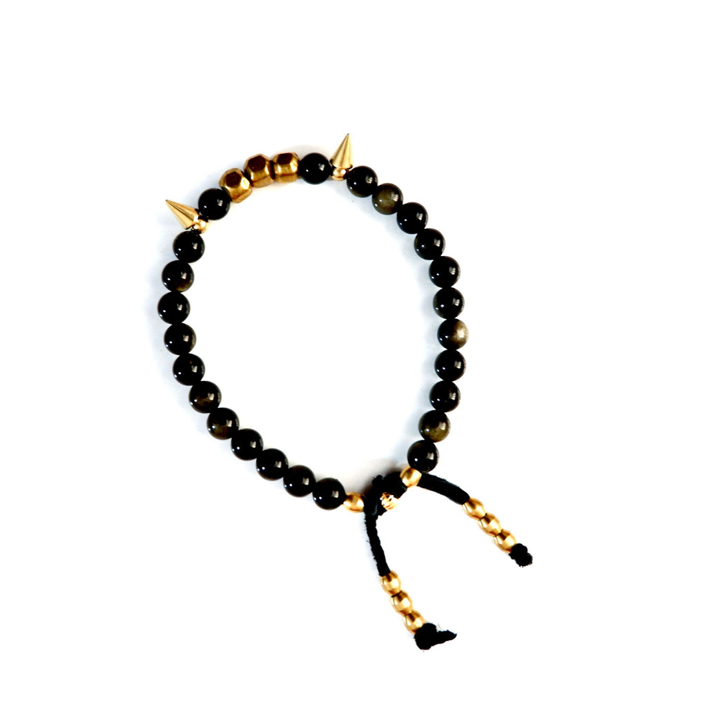 golden spikes mens bracelets