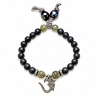 hematite pave diamond om bracelet