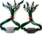 silk velvet luxe crystal tab bracelet