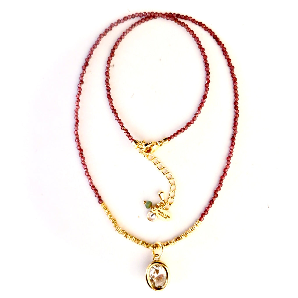 gemstones x oval crystal necklace