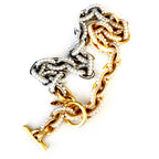 chunky mixed metal and pearls necklace