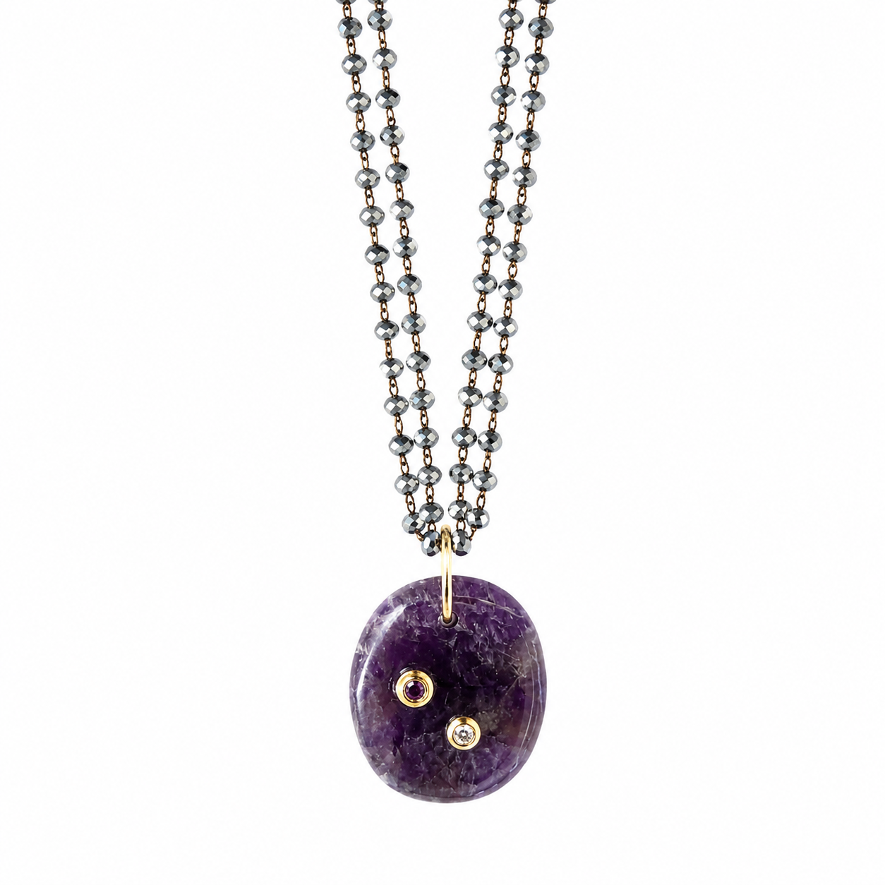 amethyst x hematite chain necklace