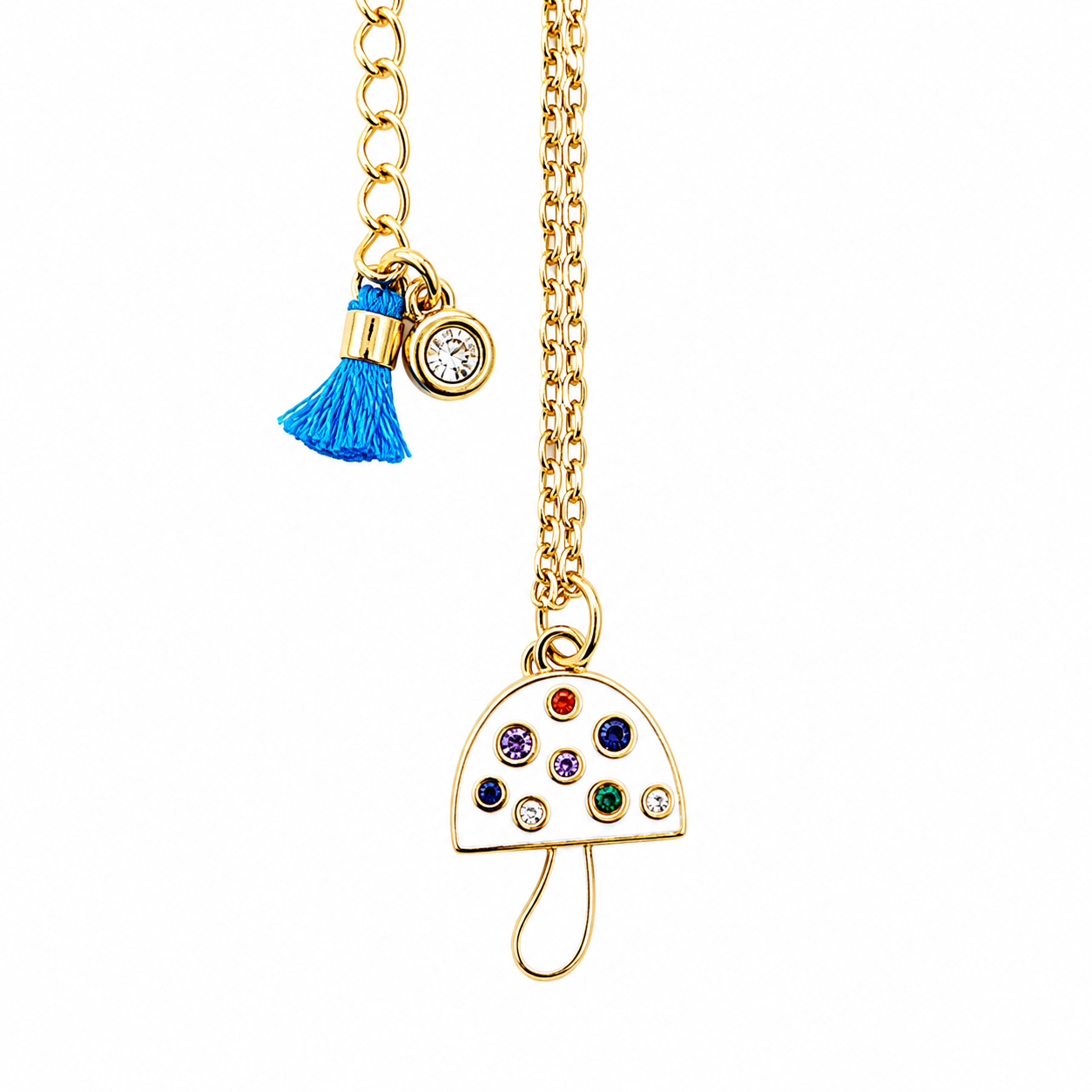 enamel mushroom necklace