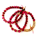 my fuchsia pink trio set bracelet