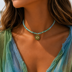 greens evil eye necklace