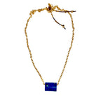 floating lapis x chain necklace