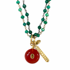 green onyx x carnelian gems necklace