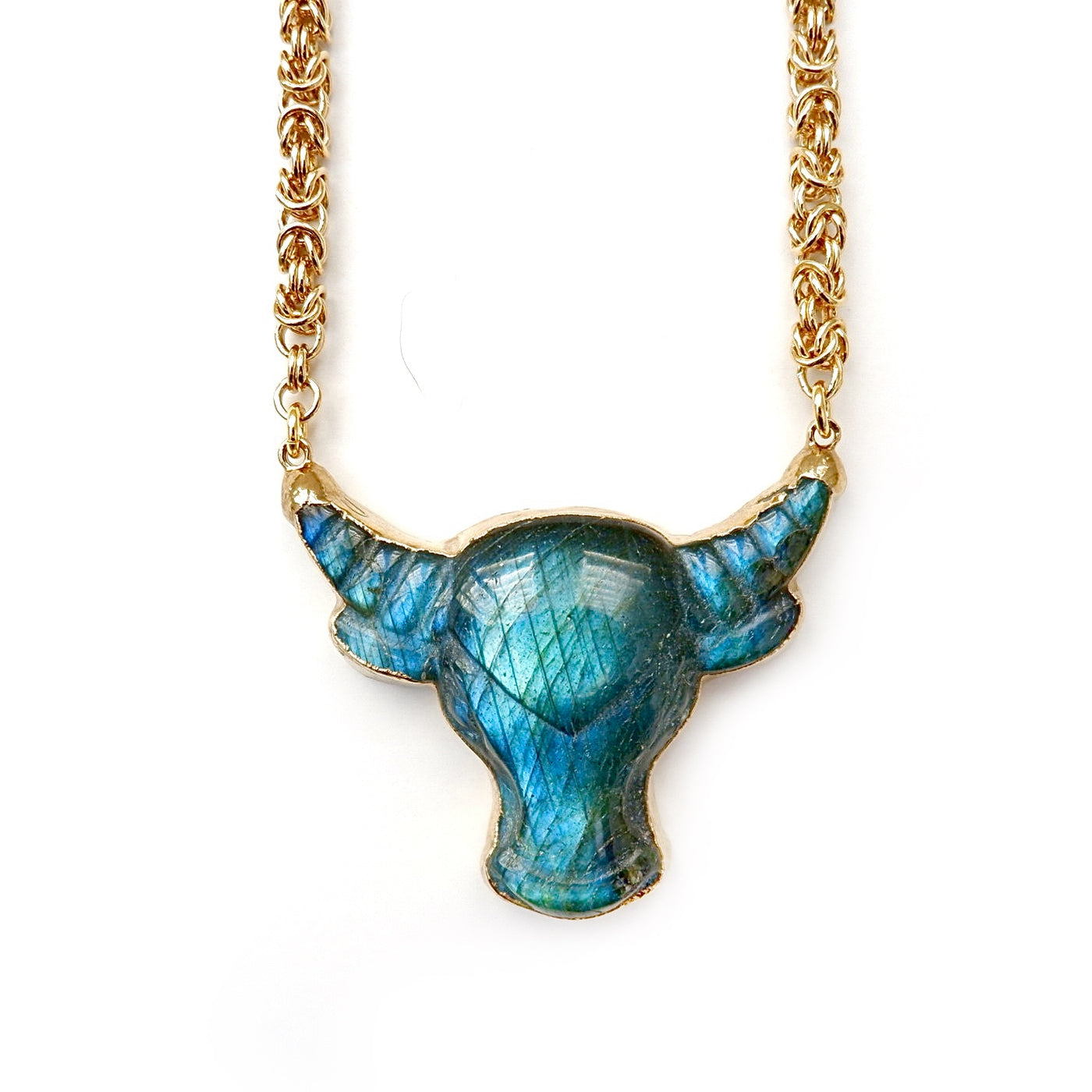 my labradorite bull necklace