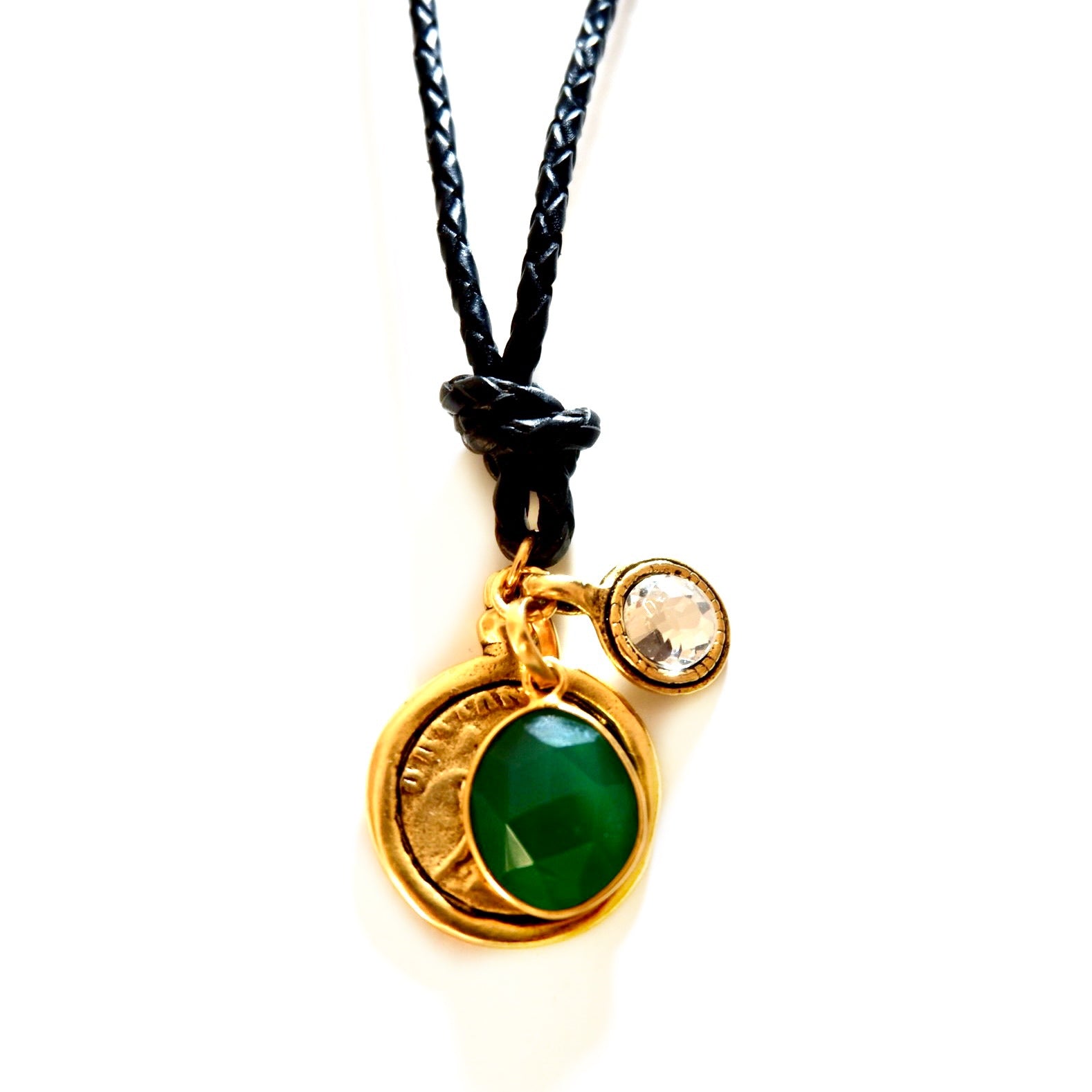 my leather three times a charm necklace