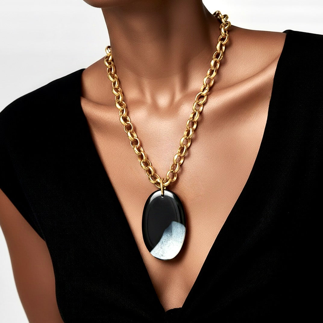 magical black agate necklace