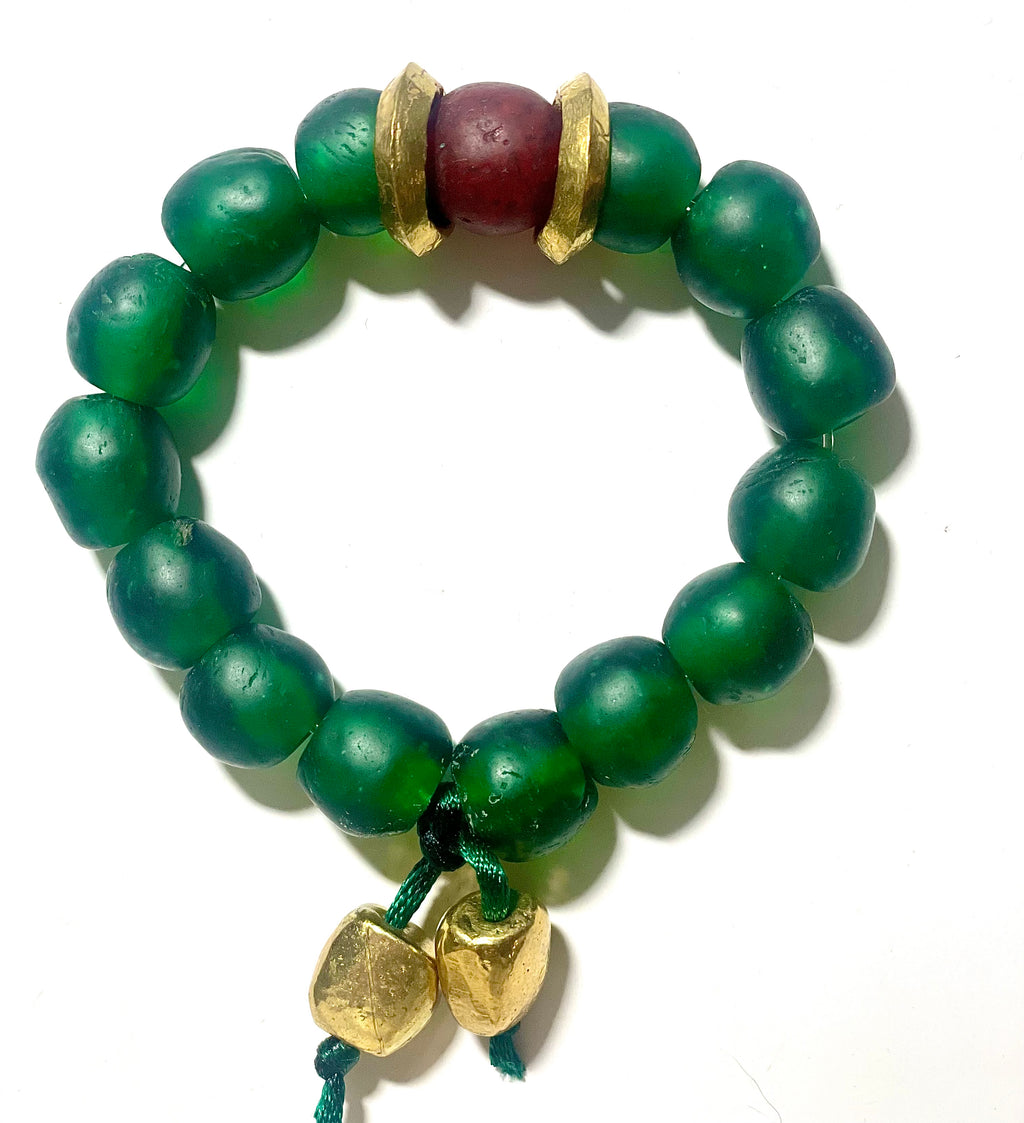 emerald vintage glass bracelet